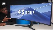 Is Super Ultra-wide TOO WIDE? - Samsung's 43 Inch Curved Monitor Unboxing (CJ89)