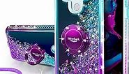Silverback for LG K51 Case/LG Reflect Case/LG Q51 Moving Liquid Holographic Sparkle Glitter Case with Kickstand, Bling Bumper with Ring Stand Slim Protective LG K51 Case for Girls Women -Purple