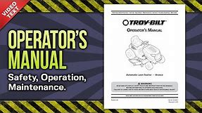 Operator's Manual: Troy-Bilt Bronco Automatic Lawn Tractor (769-08417)