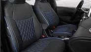 GIANT PANDA Customized Full Set Car Seat Covers Fit for Toyota Corolla L LE 2020 2021 2022 2023 2024 Faux Leather- (Black+Blue)