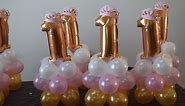 1st birthday princess party balloon decoration centerpiece idea easy and simple 5 mins to make