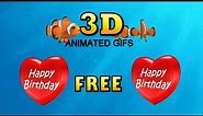 Original Free Happy Birthday Gif animations created by a content provider for Tenor and Giphy