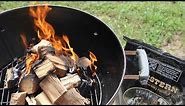 Natural Wood cooking on a Charcoal Grill