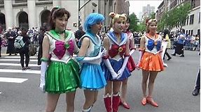 SAILOR MOON MANGA ANIME COSPLAY JAPANESE GIRLS GROUP HEROES PARADE JAPAN PARADE 2022 NYC NEW YORK