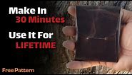 Make a Minimalist Leather Wallet in 30 Minutes ,FREE PATTERN Minimalist Wallet