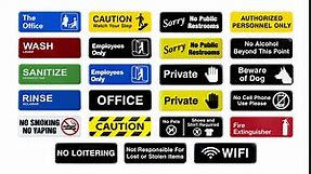 Excello Global Products No Cell Phone Use, Please Sign: for Business Office Workplace Signage Gas Stations: Easy to Mount Informative Plastic Sign with Symbols 9x3, Pack of 3 (Black)