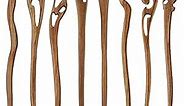 8 Pieces Wooden Hair Sticks Retro Wooden Hairpin Chinese Vintage Hair Chopsticks Handmade Carved Hair Stick Brown Sandalwood Hairpin for Women Bun Chignon Holder Hair Accessories (Retro Style)