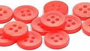 Red Button 18L Sewing Button for Coats 4 Hole Buttons for Craft 11mm Buttons for Sewing 0.45inch Buttons for Shirt Plastic Buttons for Pants Decorative Buttons for Dress Pack of 12