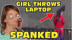 Teenage Girl Throws New Laptop Over The Deck! [Original]