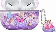 Ptnerbeh Cute AirPod Pro 2nd 1st Case for Women,Kawaii Japan Cartoon Anime Design Clear Glitter Liquid Quciksand Hard Shell Protective Case for Apple AirPods Pro 2nd/1st Generation Case