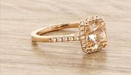 Rose Gold Peach Morganite Odessa Diamond Ring