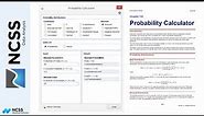 Statistical Probability Calculator in NCSS