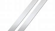 2 Pcs Stainless Steel Trim Strips 304 Brushed Stainless Steel Trim Metal Finishing Sheet Metal Gap Strip Filler Trim for Kitchen Tools (Silver, 1.5 x 30 Inch)