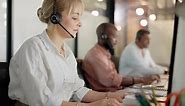 Call center, telemarketing and woman on computer for customer service, consultant