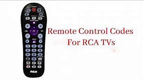 Remote Control Codes For RCA TVs | rca universal remote codes