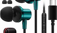 USB C Headphones for iPhone 15, USB Type C Earbuds Wired Magnetic Noise Canceling in-Ear Earphones with Mic for iPad Samsung Galaxy S24 Ultra S23 FE S22 S21 Z Flip Fold 5 Pixel 8 Pro 7 Oneplus Open 11