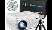 BIGASUO HD 9000L Bluetooth Projector Built in DVD Player, Mini Projector 1080P