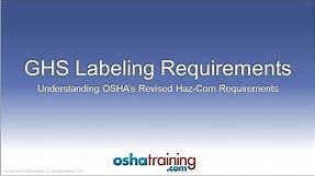 Free OSHA Training Tutorial - Understanding the GHS Labeling System