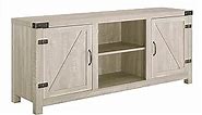 Walker Edison Georgetown Modern Farmhouse Double Barn Door TV Stand for TVs up to 65 Inches, 58 Inch, Stone Grey