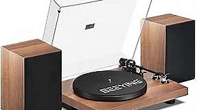 Record Player Vinyl Bluetooth Turntable with 36 Watt Stereo Bookshelf Speakers, Hi-Fi System with Magnetic Cartridge, USB Recording and Auto Stop