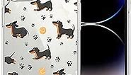 Losthll Compatible with iPhone 14 Pro Clear Case,Dachshund Dog Paws iPhone Case for Women Girls,Four Corner Reinforced Shockproof TPU Bumper Phone Cover Designed for iPhone 14 Pro 6.1 Inch