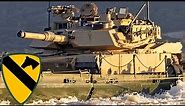 US Army. Powerful M1A2 Abrams tanks of the 1st Cavalry Division during maneuvers.