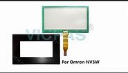 Touch screen panel for Omron NV3W-MG20L-V1 repair with membrane keypad, lcd display replacement