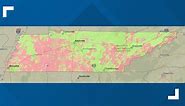 Tennessee broadband accessibility map shows areas where people have reliable internet access
