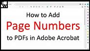 How to Add Page Numbers to PDFs in Adobe Acrobat (Legacy Interface)