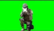 soldier shoots with assault rifle - real Battlefield green screen footage 4 - free use