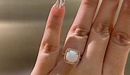 Maxine Jewelry - Popular Unique Rose Gold Opal Stone Halo...