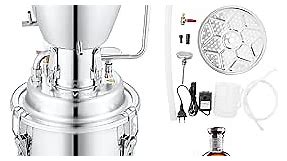 VEVOR Alcohol Still, 18 Gal/70L Alcohol Distiller, Distillery Kit for Alcohol with 304 Stainless Steel Tube & Circulating Pump & Build-in Thermometer & Exhaust Port for DIY Whisky Wine Brandy