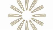 Marilyn Faye's Stainless Steel Hair Clips Snap Barrettes for Girls Toddlers Kids Women (Set of 12) (Blonde)