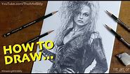 How to Draw Bellatrix Lestrange for Beginners (Helena Bonham Carter in the Harry Potter Movies)
