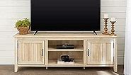 Walker Edison Ashbury Coastal Style Grooved Door TV Stand for TVs up to 80 Inches, 70 Inch, White Oak