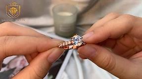 SHELOVES 3.2 carats Rose Gold Vintage Women Wedding Ring Set