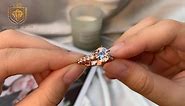 SHELOVES 3.2 carats Rose Gold Vintage Women Wedding Ring Set