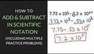 Adding and Subtracting in Scientific Notation | Mathcation