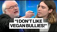 1 vegan vs 3 meat eating panellists! Heated TV debate.