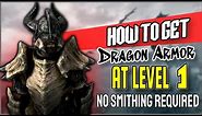 Skyrim - How to get Dragon Armor at Level 1 - No smiting required Anniversary Edition