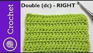 How to Double Crochet - Beginner Crochet Lesson 3 - Right Handed (CC)