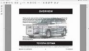 Toyota Estima 50 series Owners Manual in English