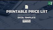 Printable Price List | How to Make a Price List in Excel!