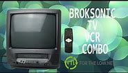 BROKSONIC TV VCR COMBO TUBE TELEVISION WITH A BUILT IN VHS PLAYER VINTAGE ELECTRONICS