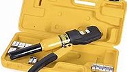 HYCLAT 10 Tons Hydraulic Crimping Tool Battery Cable Lug Terminal Crimper with 9 Pairs of Dies, 12 AWG to 2/0 AWG Wire Crimping Tool