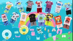 Miunana 36 PCS Boy Doll Travel Outfits for 4-6 Inch Doll Include 20 PCS Top and Pants for 5.3 Inch Boy Doll Clothes and Accessories with 14 PCS Dollhouse Furniture and 2 Pairs of Boy Doll Shoes