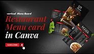 Restaurant menu card in Canva | Canva tutorial