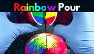 RAINBOW POUR - Soulmate Paint Kiss Technique with Floetrol | ACRYLIC POURING