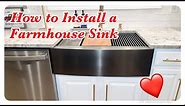 How To Install Farmhouse Sink | Bokaiya 33” Double Basin Stainless Steel Sink Review | DIY Retrofit