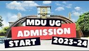 How to fill MDU UG Regristration form Step by Step || MDU 2023-24 admission complete process ||